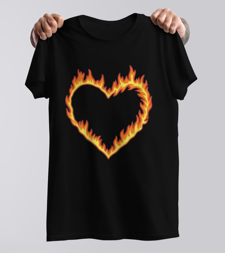 High Potential Morgan Croft Fire Heart Flame T-Shirt