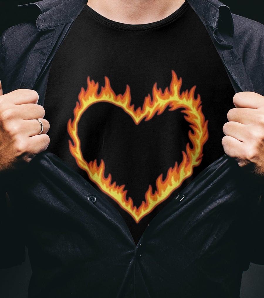 High Potential Morgan Croft Fire Heart Flame T-Shirt