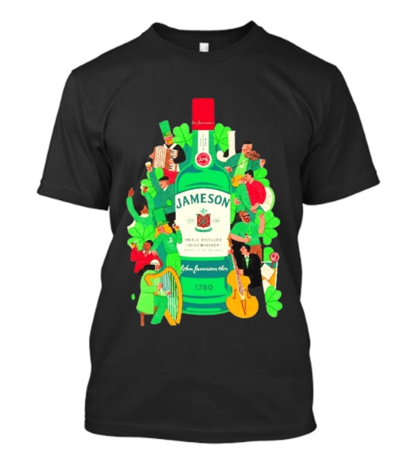Jameson Triple Distilled Irish Whiskey 1780 St. Patrick's Day Celebration Bottle T-Shirt