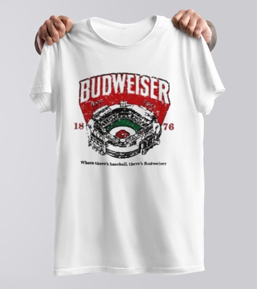 BUDWEISER 1876 Ballpark Where There's Baseball There's Budweiser T-Shirt