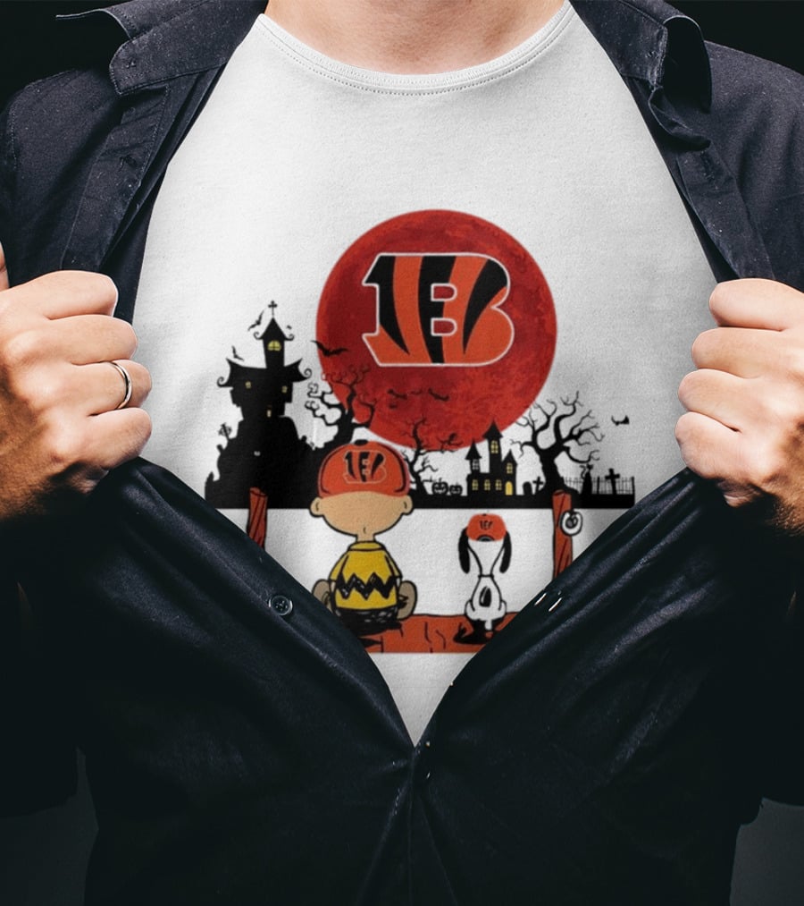 Charlie Brown Snoopy Cincinnati Bengals Halloween 2024 T-Shirt