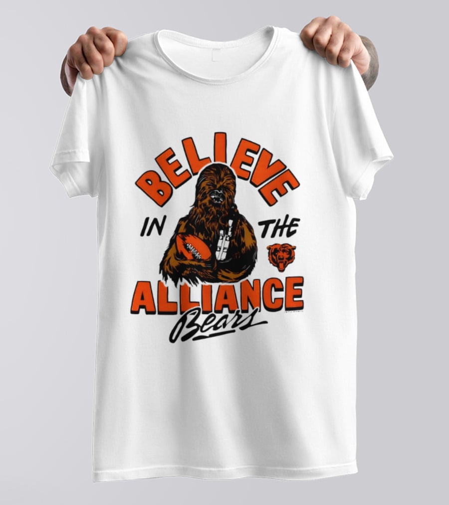 Believe In The Alliance Chicago Bears Star Wars Chewbacca T-Shirt