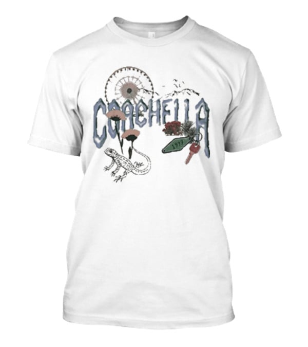 Coachella Desert Sunset Cactus Lizard T-Shirt
