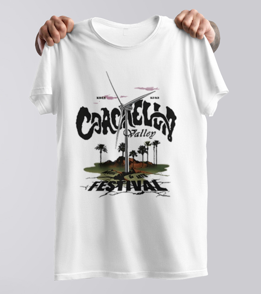 Coachella Valley Festival Fault Line Desert Palm Trees T-Shirt