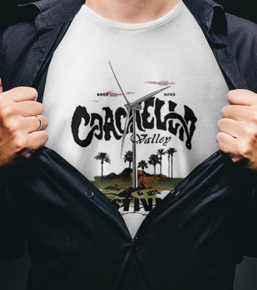 Coachella Valley Festival Fault Line Desert Palm Trees T-Shirt