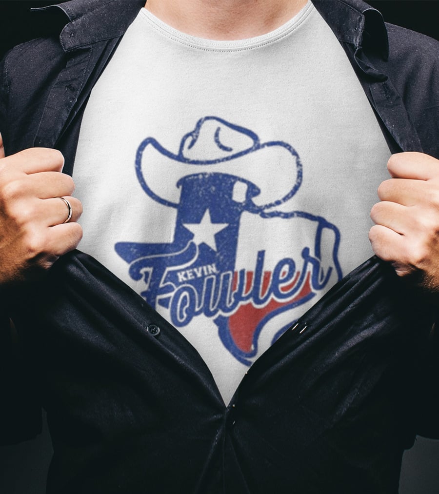 Kevin Fowler Texas Outline Hat Cowboy Star T-Shirt