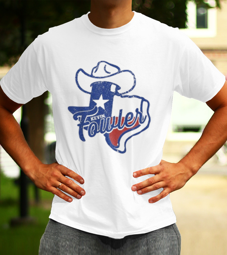 Kevin Fowler Texas Outline Hat Cowboy Star T-Shirt