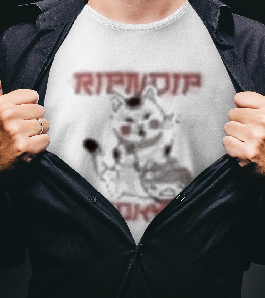 Ripndip Lucky Nerm Tokyo Japan Cat Sketch T-Shirt