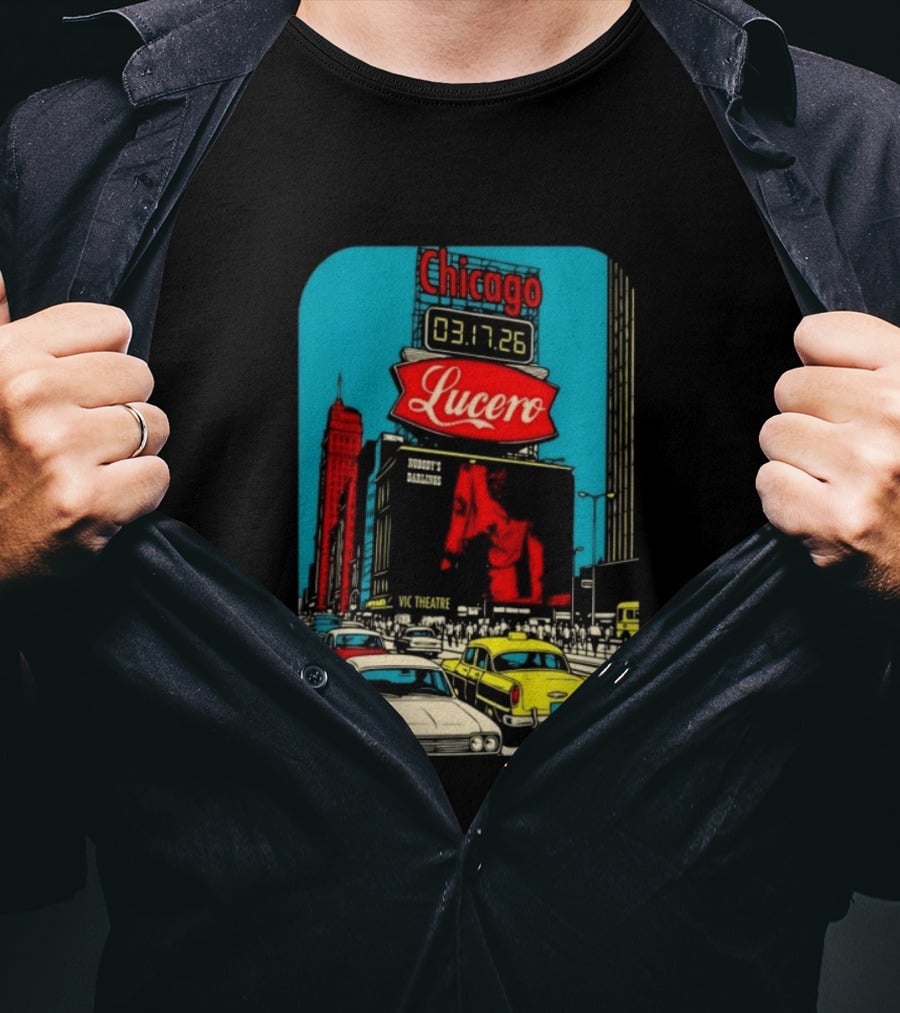 Chicago Lucero Tour March 17 2026 Vic Theatre Vintage Look T-Shirt