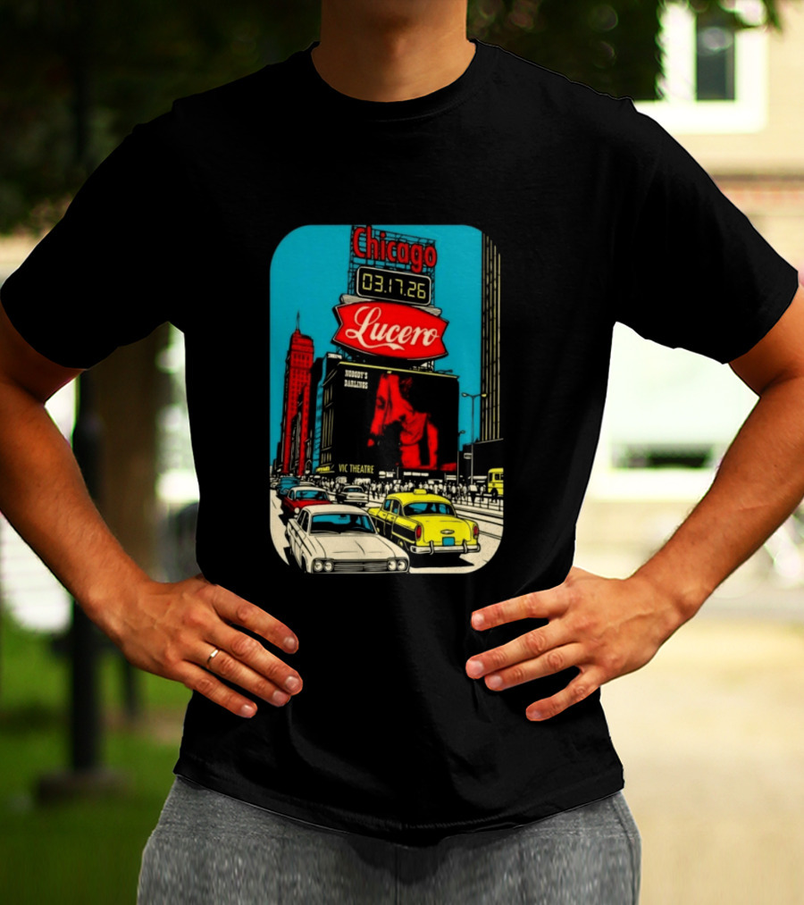 Chicago Lucero Tour March 17 2026 Vic Theatre Vintage Look T-Shirt