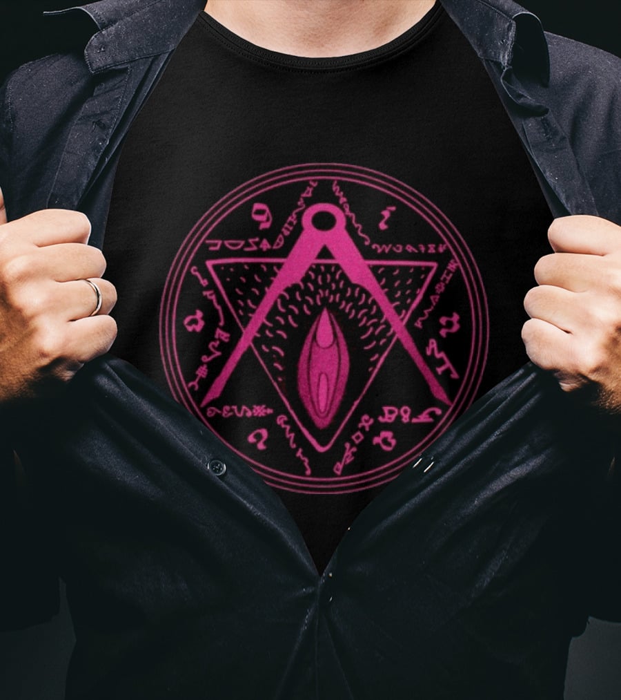 Vaginal Talisman Pink Symbol Mystic Circle T-Shirt