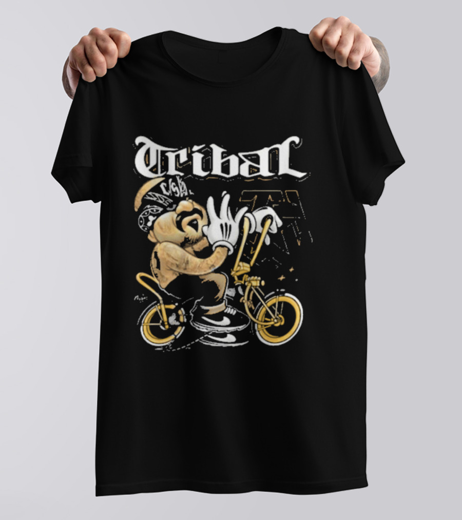 Tribal Origi Bike Character Riding Streetwear T-Shirt