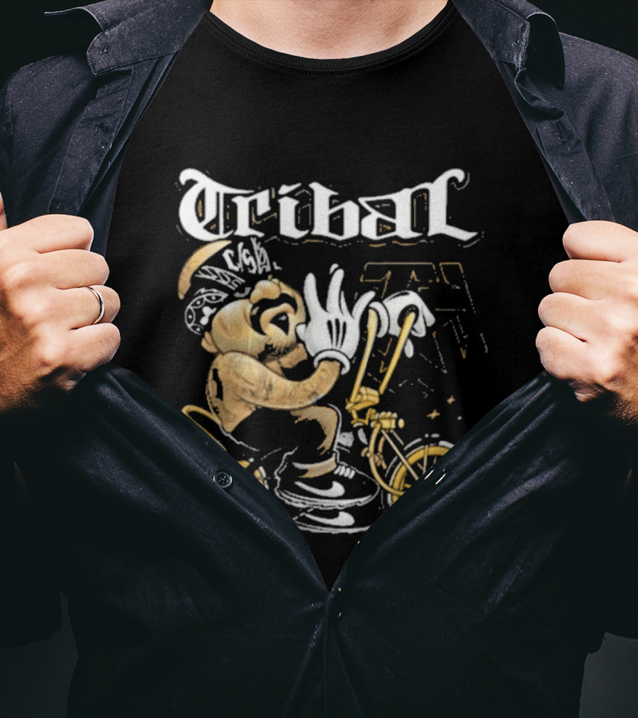 Tribal Origi Bike Character Riding Streetwear T-Shirt