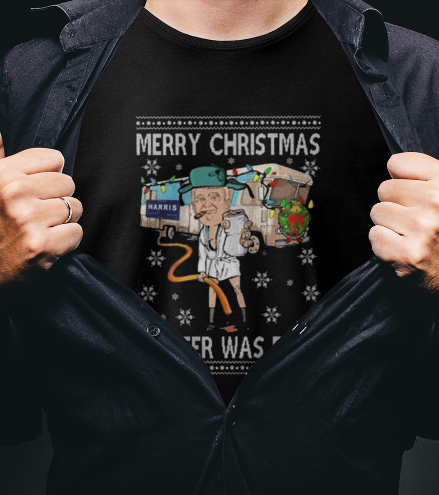 Merry Christmas Shitter Was Full Holiday Humor Trump Harris T-Shirt