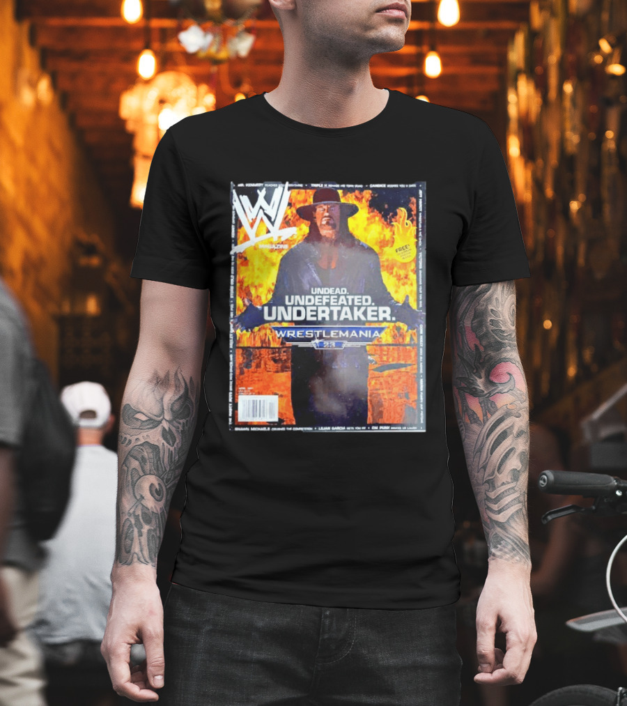 WWE Undead Undefeated Undertaker Wrestlemania 23 Magazine Cover T-Shirt