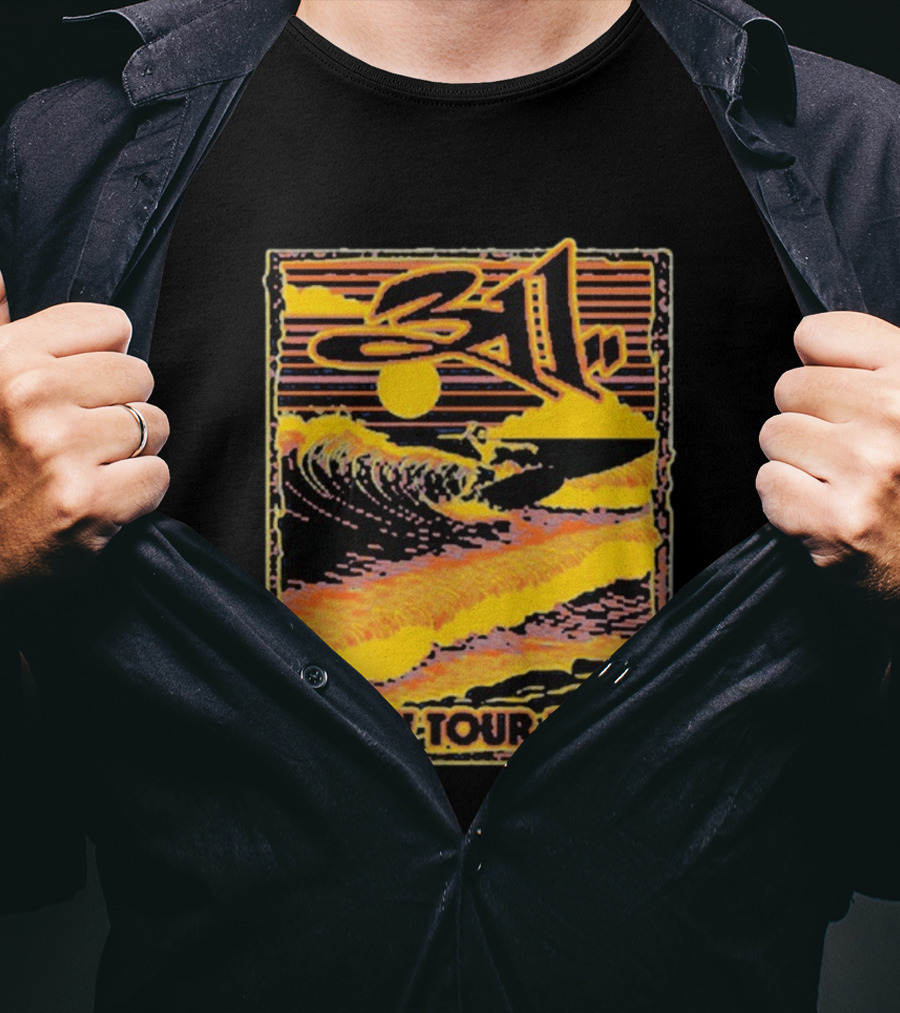 311 Unity Tour 2025 Surfer Wave Art With Sunset T-Shirt