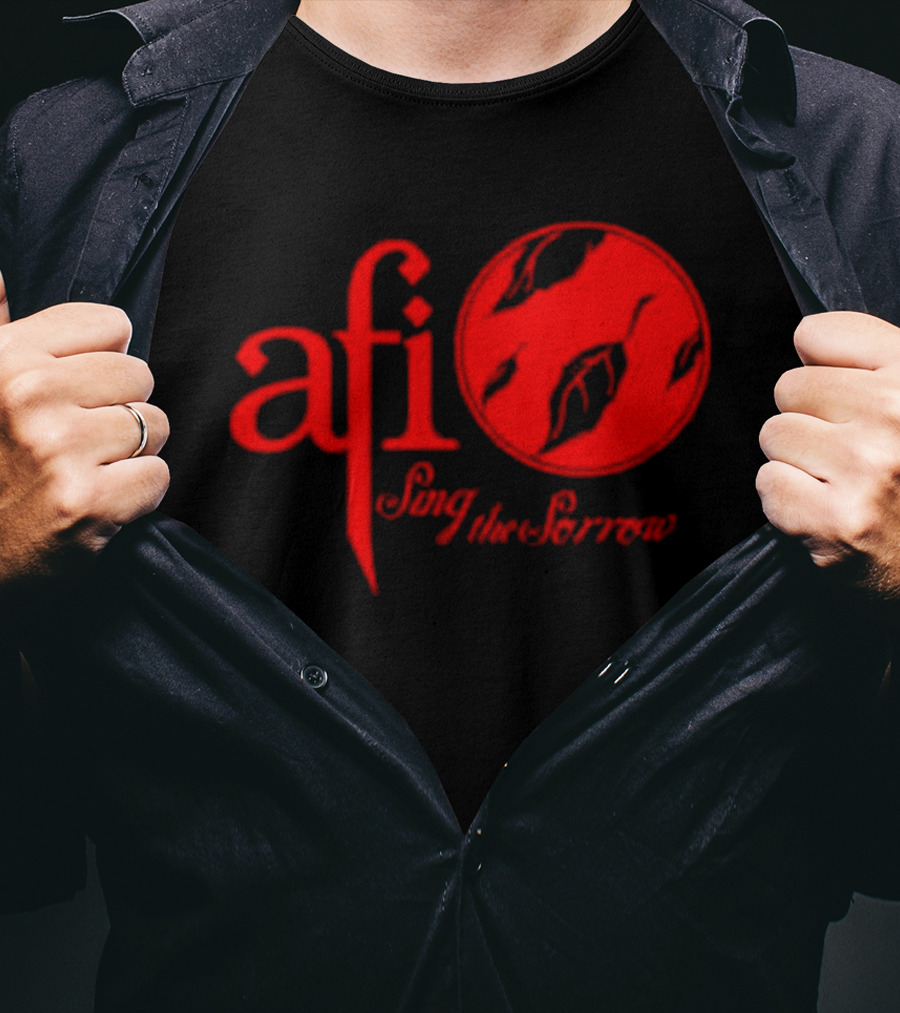 AFI Sing The Sorrow Red Logo And Globe T-Shirt