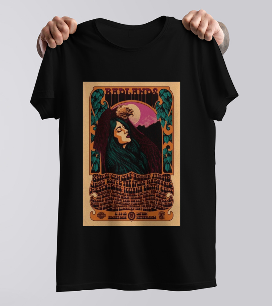 Badlands Festival 2026 Lottum Netherlands Skeegs Cam Cole Hannah Williams Jerry Dovey The Spims Halfbirdie Livid Bodies Chinch Death Cult T-Shirt