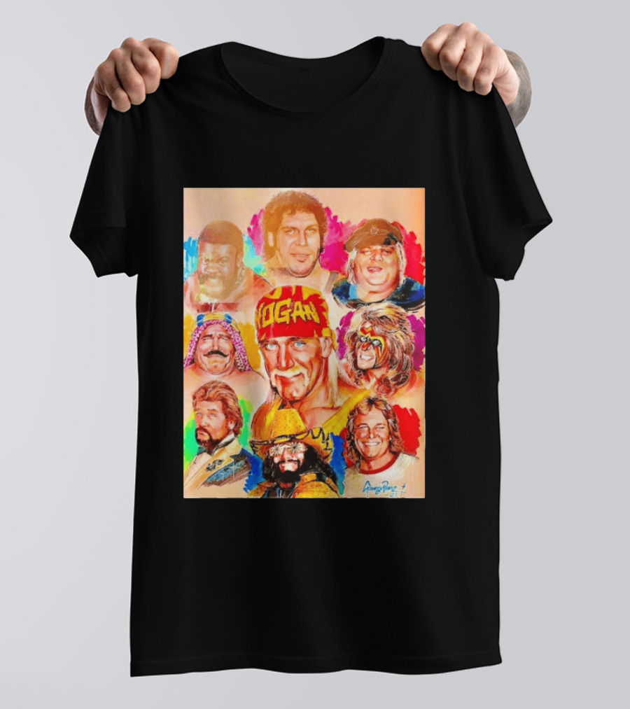 WWF Legends Hulk Hogan Andre The Giant Randy Savage Ultimate Warrior T-Shirt