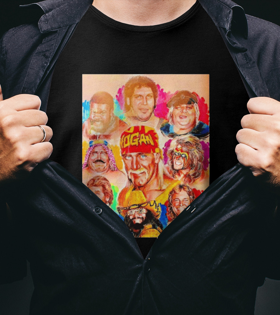 WWF Legends Hulk Hogan Andre The Giant Randy Savage Ultimate Warrior T-Shirt