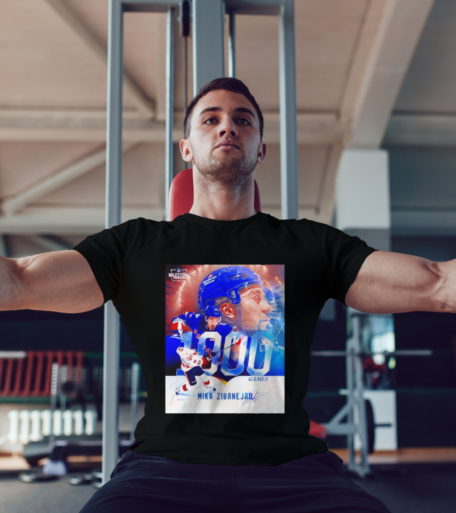Mika Zibanejad New York Rangers 1000 Games Milestone NHL Career Celebration T-Shirt