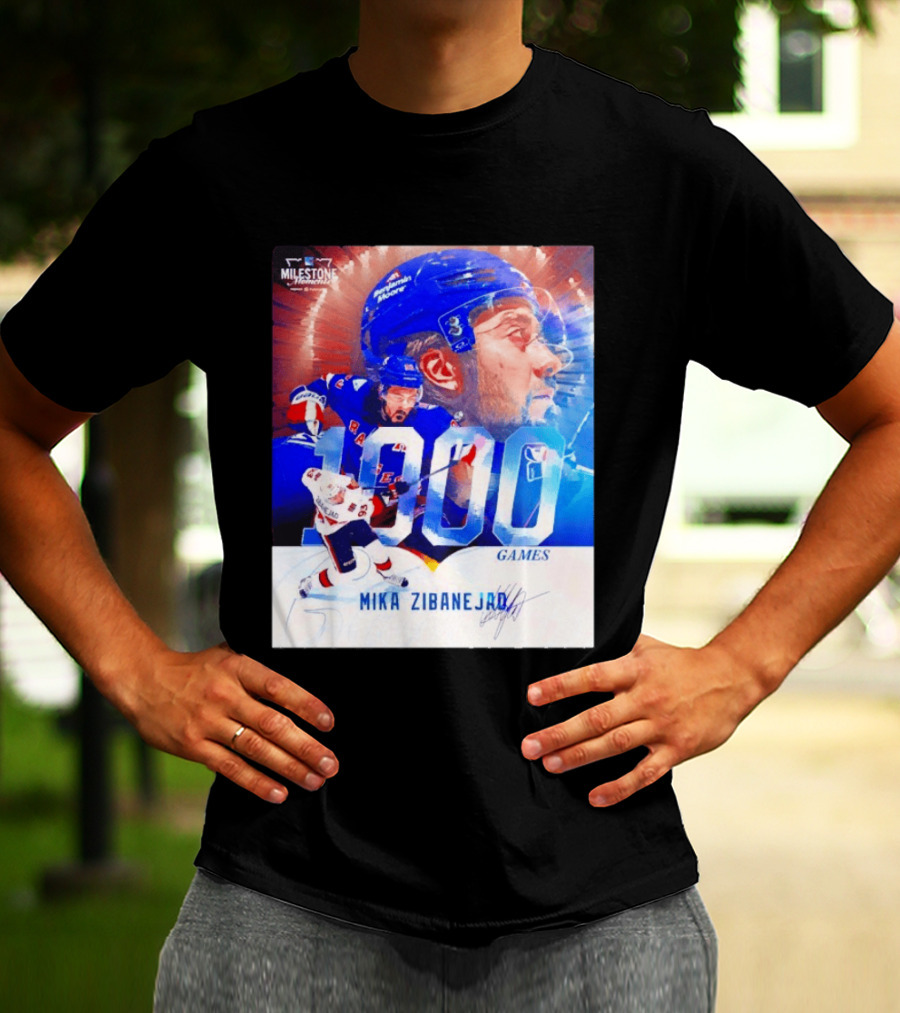Mika Zibanejad New York Rangers 1000 Games Milestone NHL Career Celebration T-Shirt
