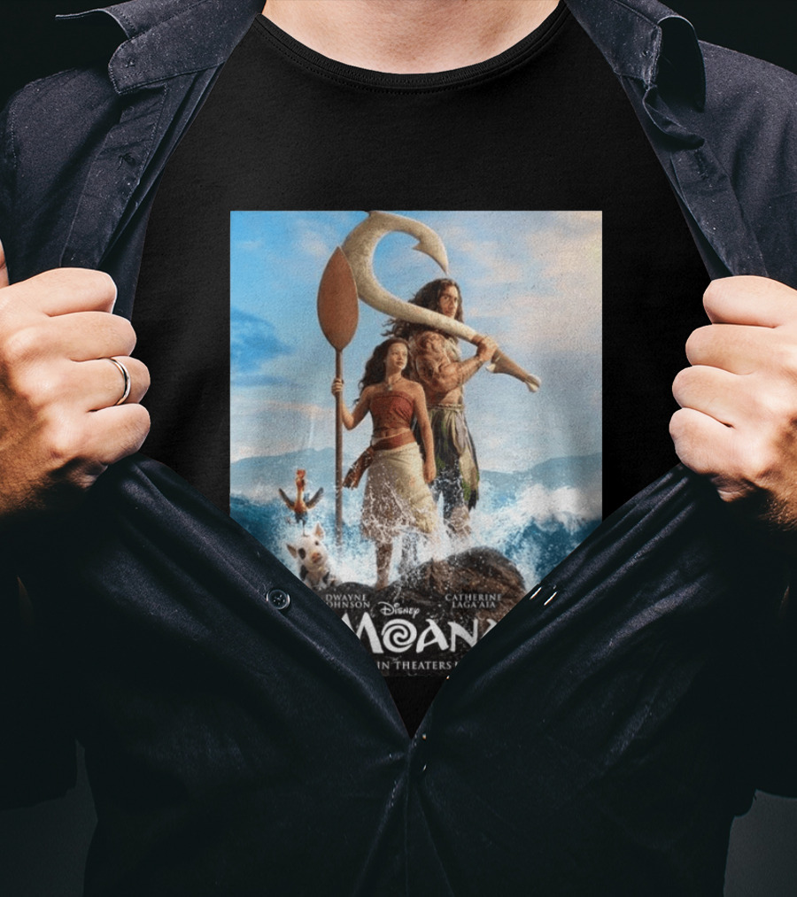 Dwayne Johnson And Catherine Laga'aia In Disney's Moana Live Action July 10 T-Shirt