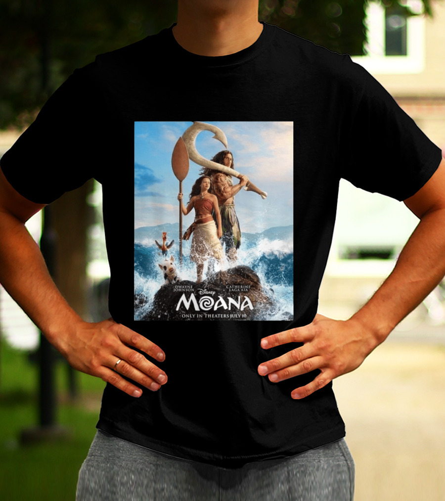 Dwayne Johnson And Catherine Laga'aia In Disney's Moana Live Action July 10 T-Shirt