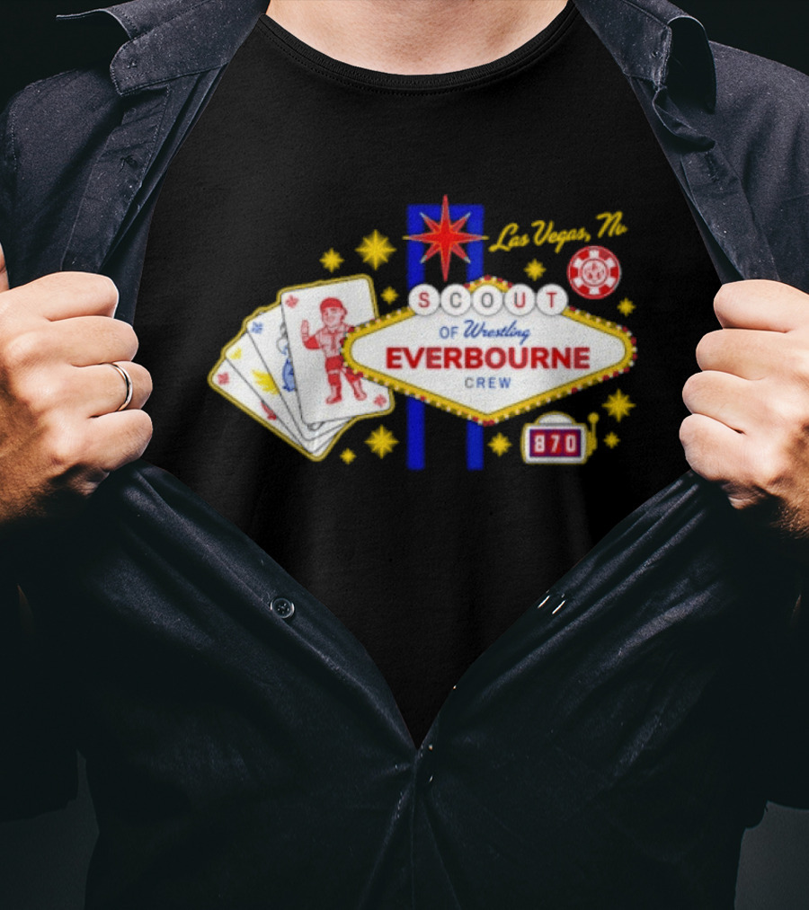 Las Vegas NV Scout Of Wrestling Everbourne Crew Poker Cards 870 T-Shirt