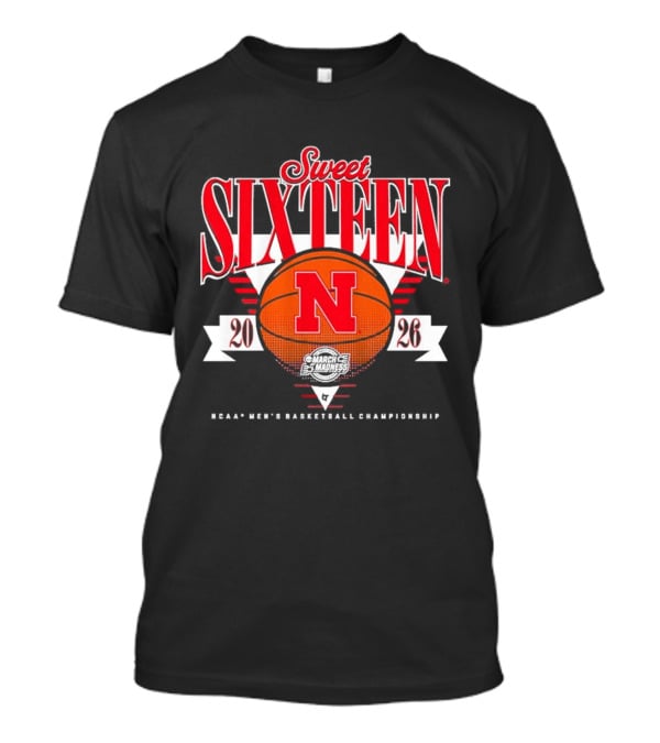 Nebraska Cornhuskers Sweet Sixteen 2026 NCAA Men's Basketball Championship T-Shirt
