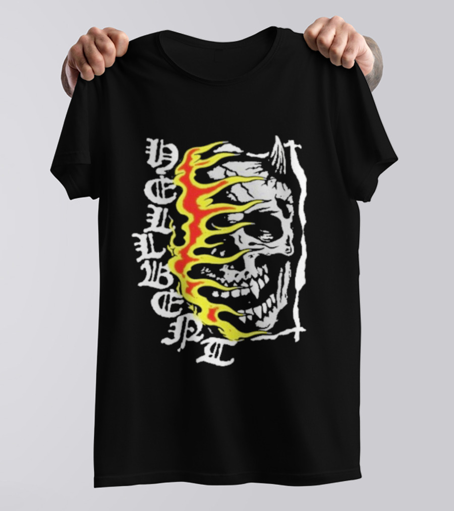 Hellbent No Face No Name Flaming Skull T-Shirt