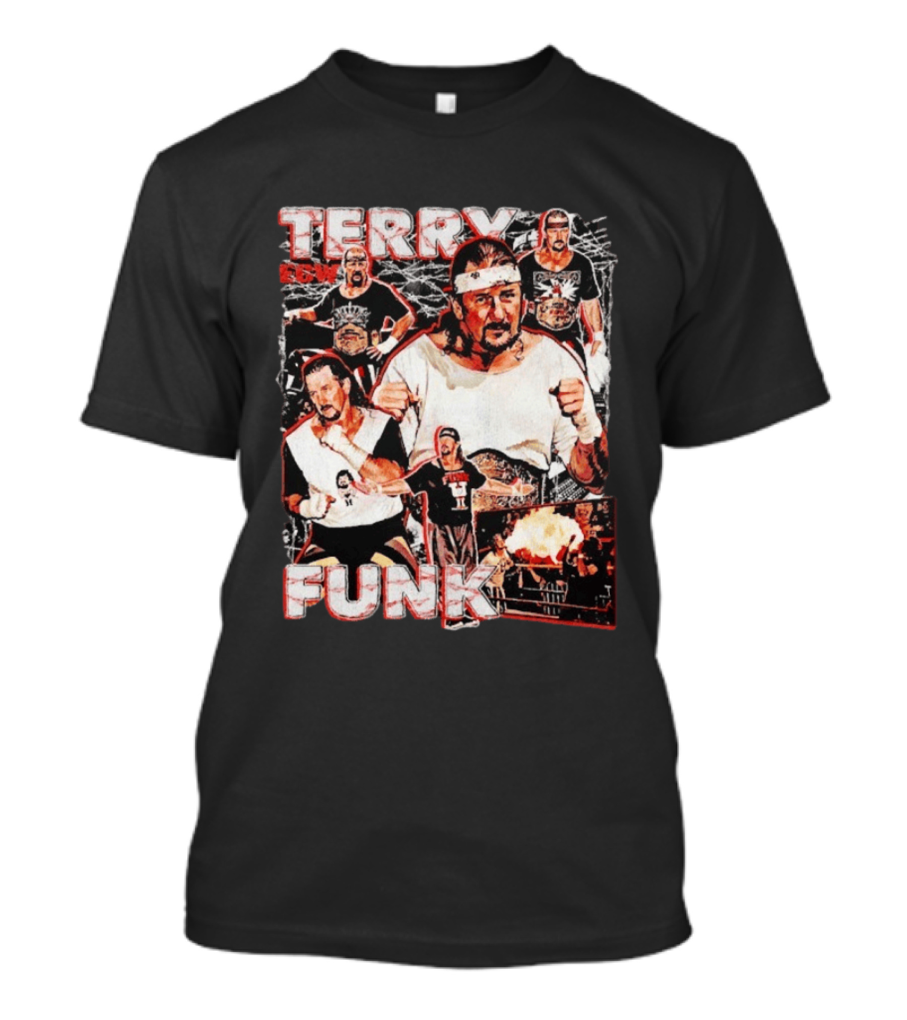 Terry Funk ECW Wrestling Collage T-Shirt