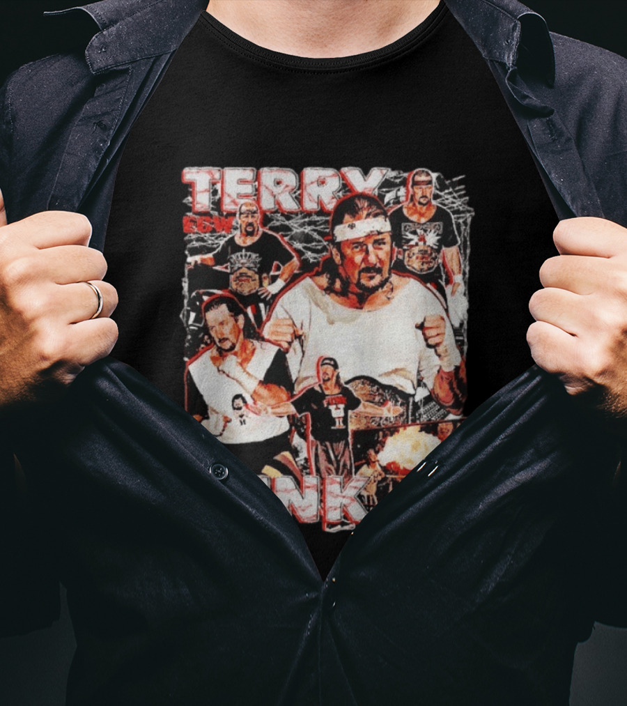 Terry Funk ECW Wrestling Collage T-Shirt
