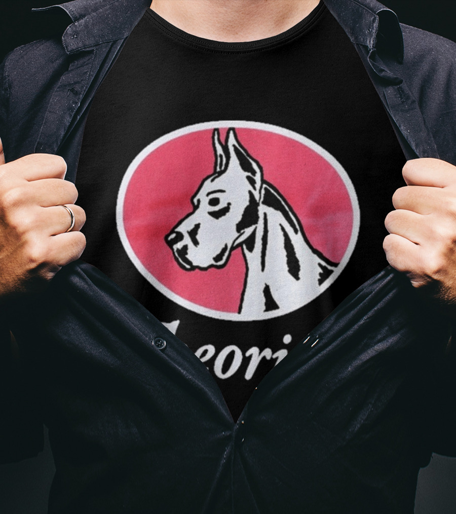 Theories Of Atlantis Champ Faded Brown Great Dane Oval T-Shirt