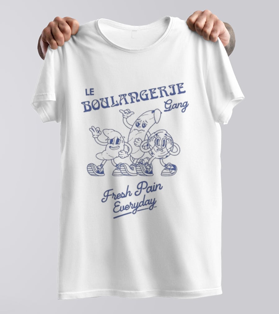 Le Boulangerie Gang Fresh Pain Everyday Cartoon Characters T-Shirt