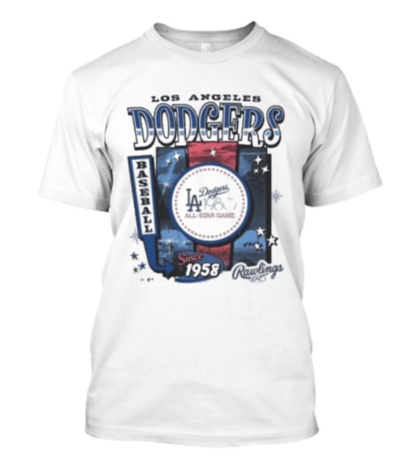 Los Angeles Dodgers Baseball Since 1958 Cooperstown Rawlings 47 T-Shirt