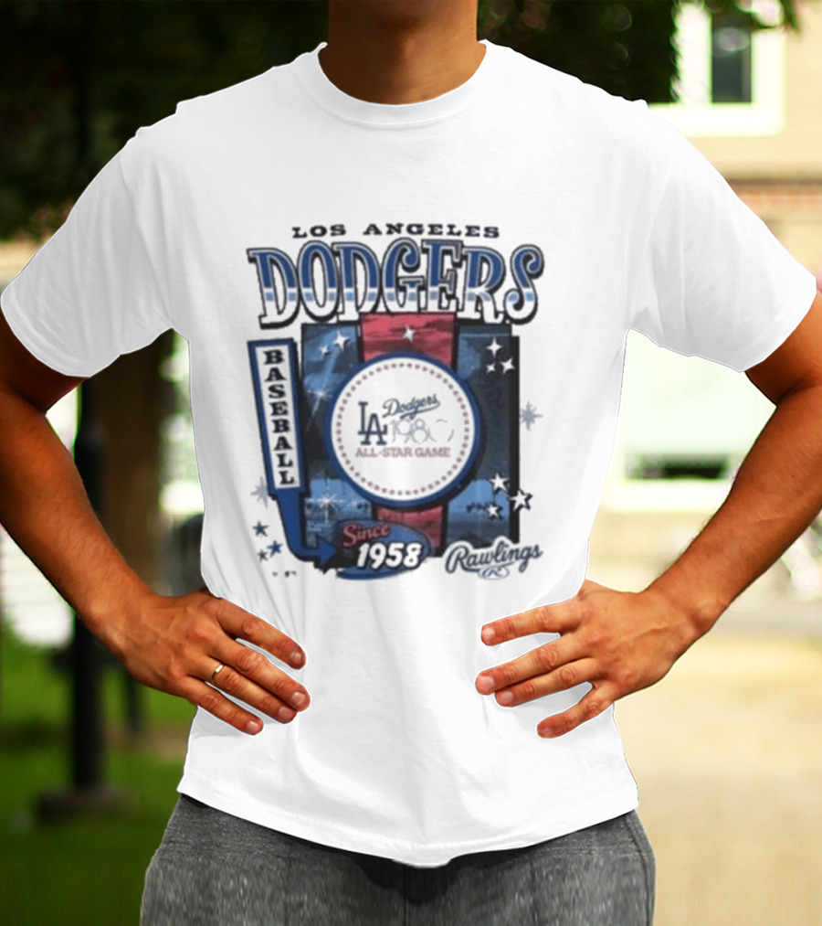Los Angeles Dodgers Baseball Since 1958 Cooperstown Rawlings 47 T-Shirt