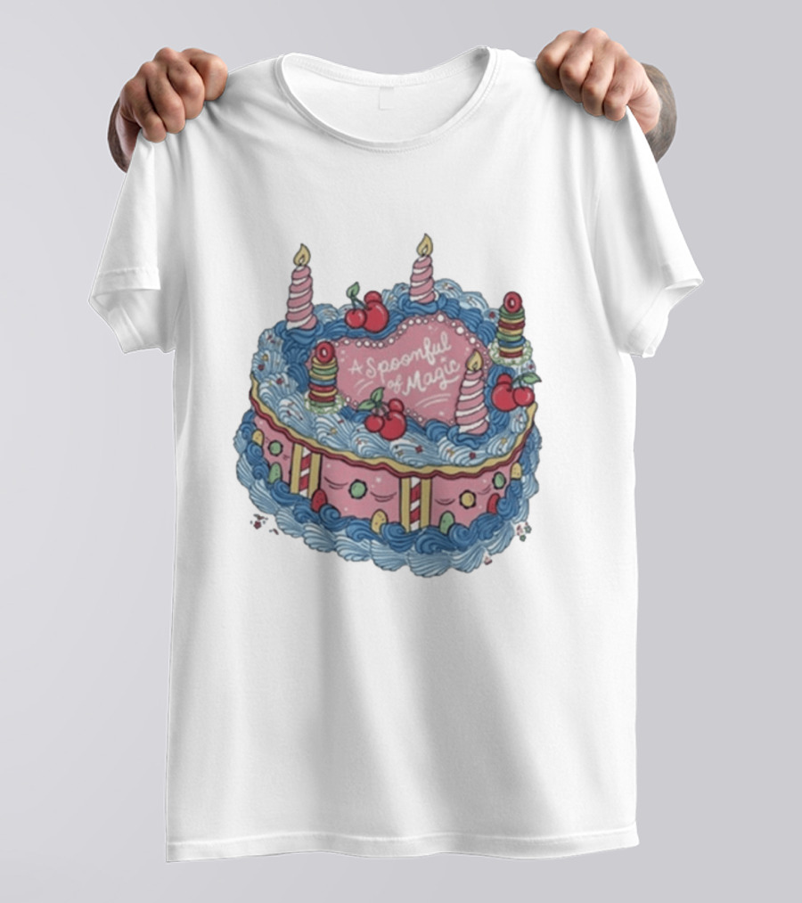 The Lost Bros A Spoonful Of Magic Birthday Cake Candles Cherries T-Shirt