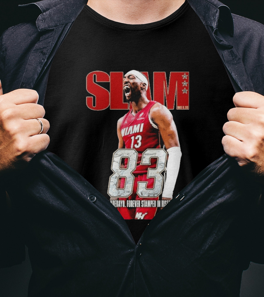 Slam March 2023 Bam Adebayo Miami 83 Points Forever Stamped In History T-Shirt