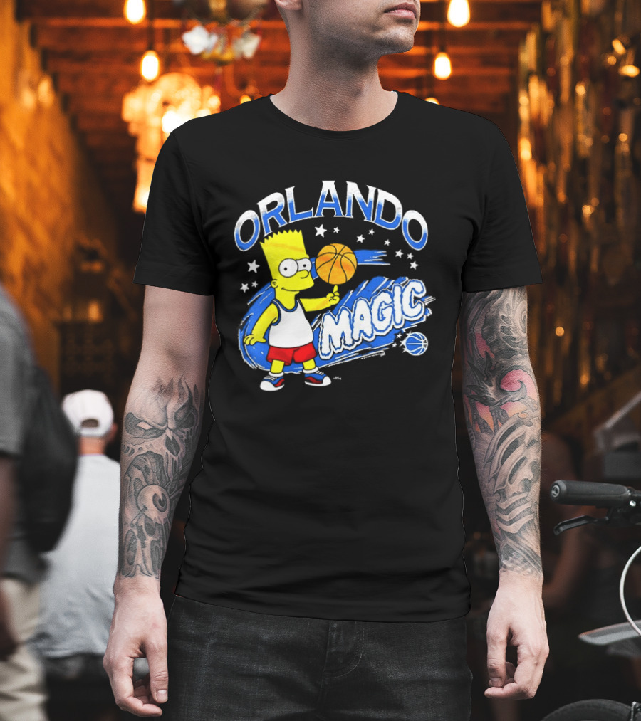 Bart Simpsons Orlando Magic NBA Basketball Cartoon T-Shirt