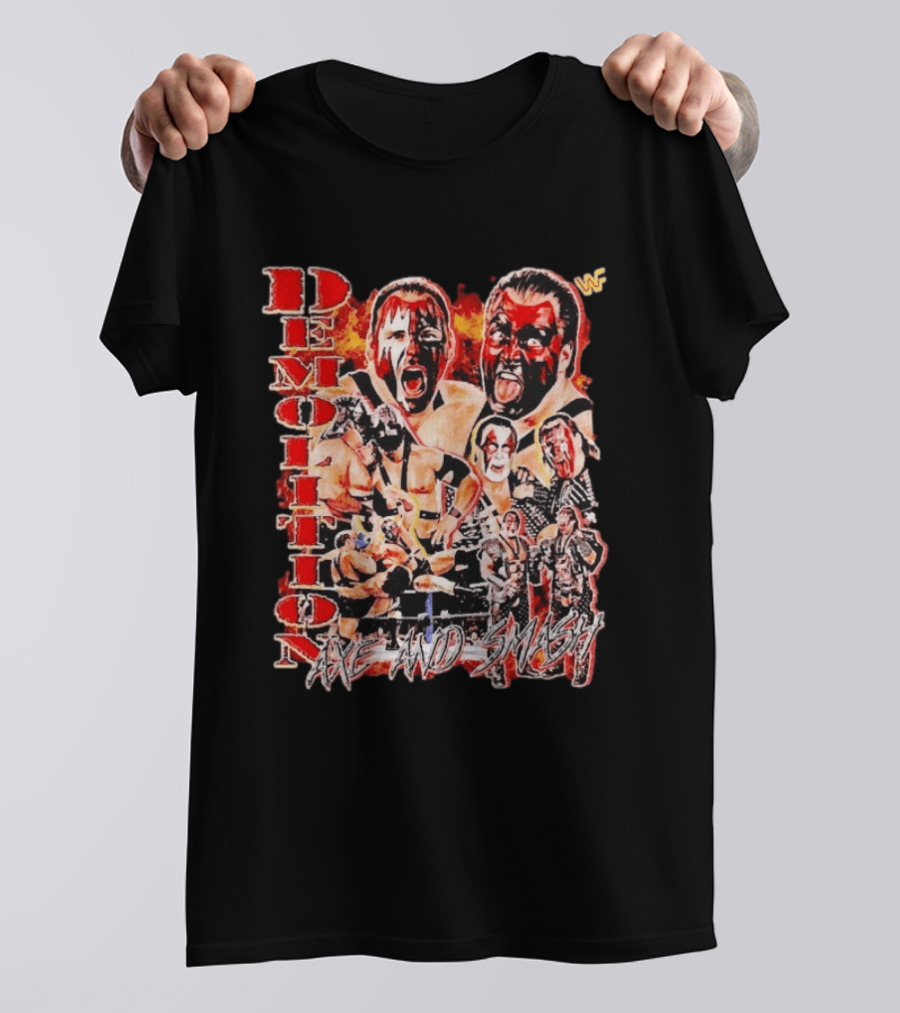 Demolition WWF Axe And Smash Wrestling Collage T-Shirt