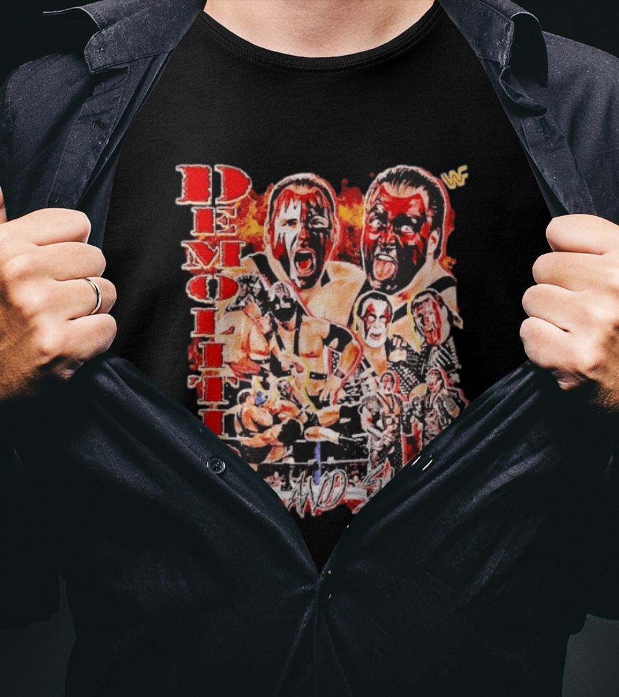 Demolition WWF Axe And Smash Wrestling Collage T-Shirt