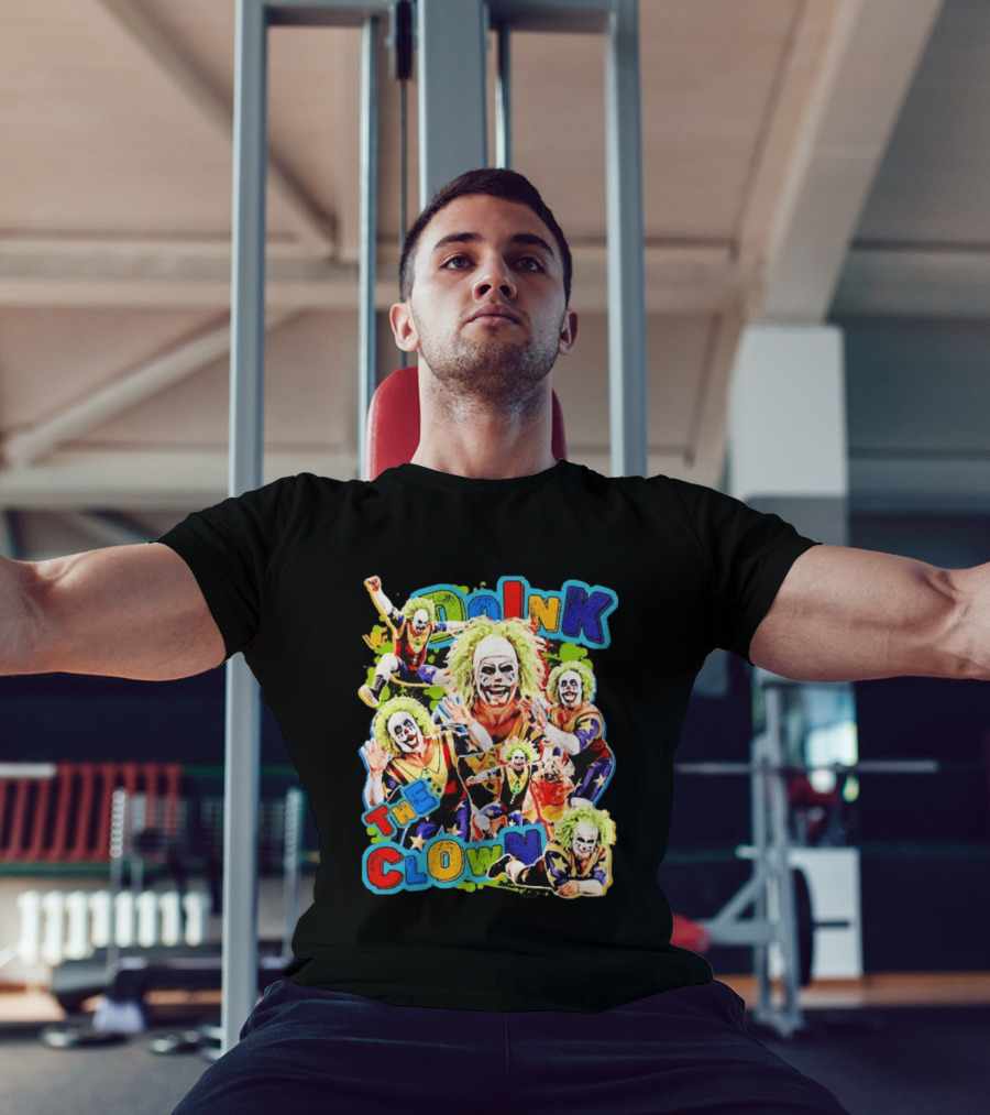 Doink The Clown WWE Wrestler Colorful Collage T-Shirt