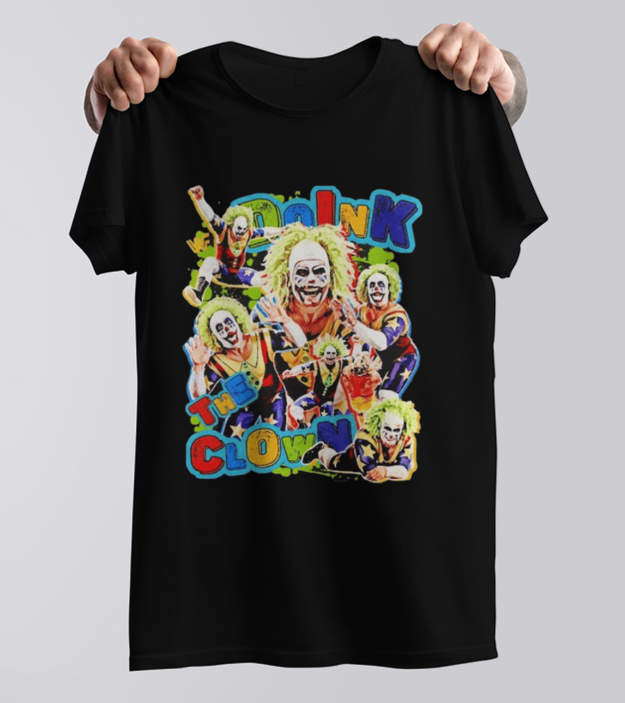 Doink The Clown WWE Wrestler Colorful Collage T-Shirt