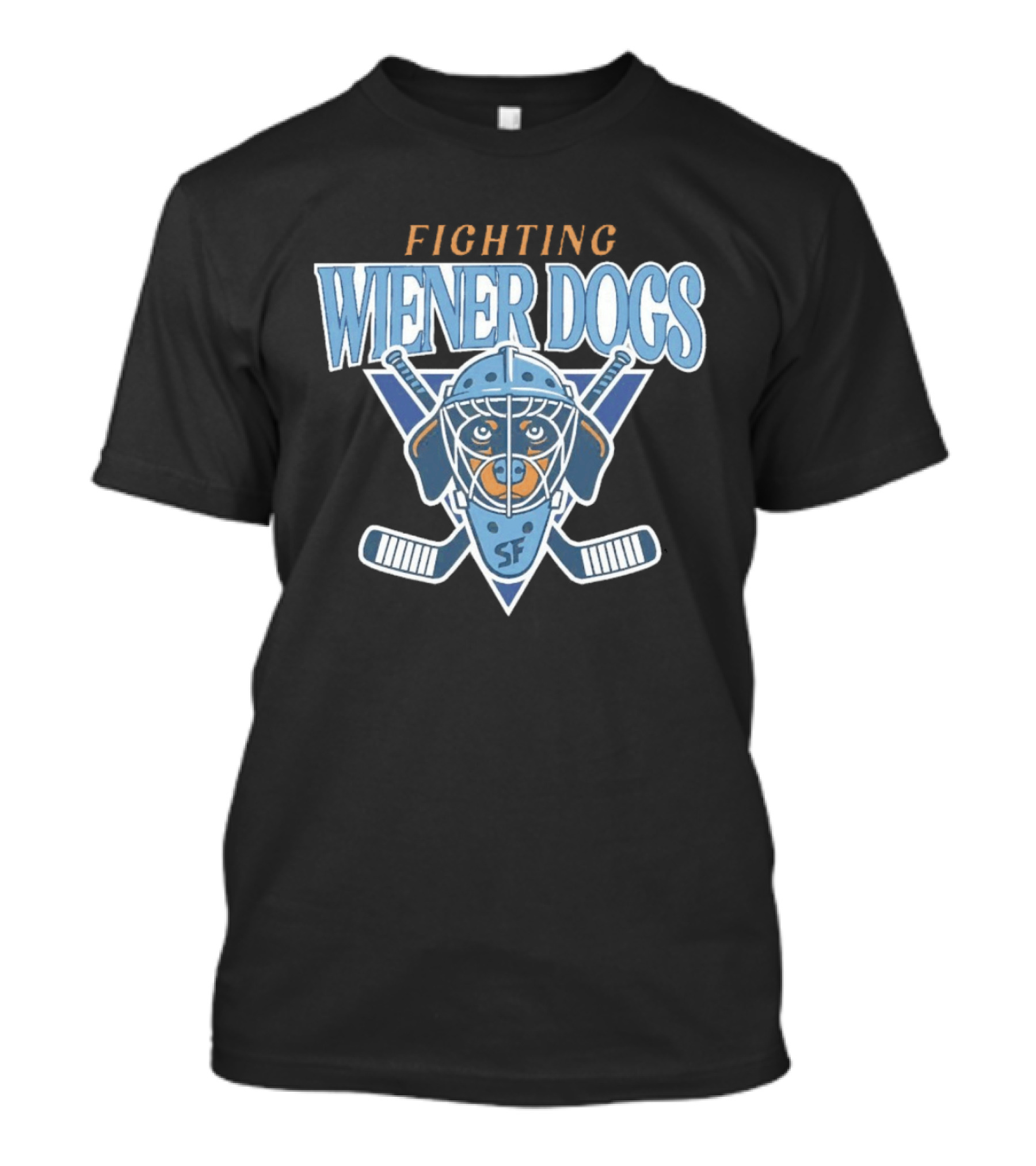 Fighting Wiener Dogs Hockey Mask SF Crossed Sticks T-Shirt