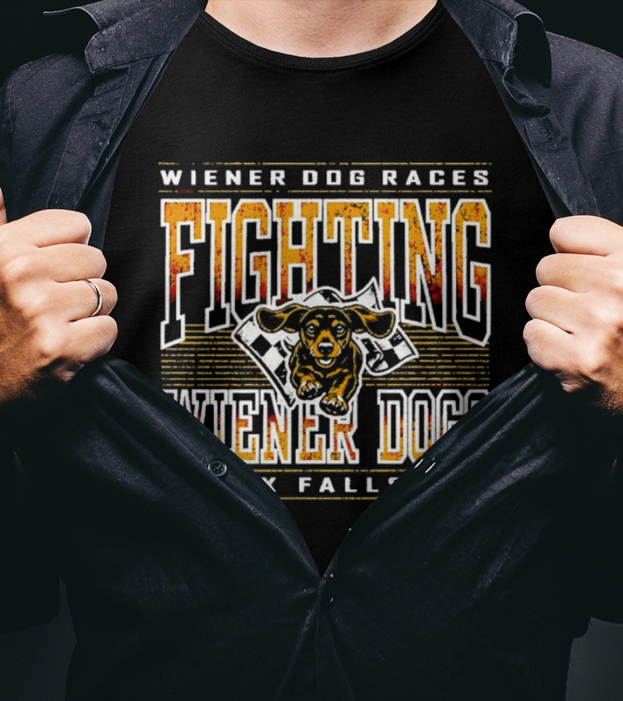 Wiener Dog Races Fighting Wiener Dogs Sioux Falls SD T-Shirt