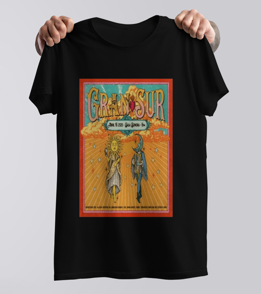 Gran Sur Abril 16 2026 Sala Sonora Roma Norte Mexico City Sun And Moon T-Shirt