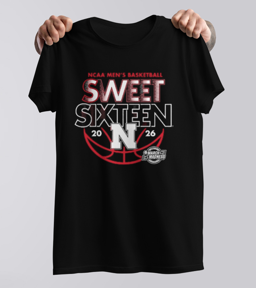 Nebraska Men's Basketball Sweet Sixteen 2026 March Madness T-Shirt