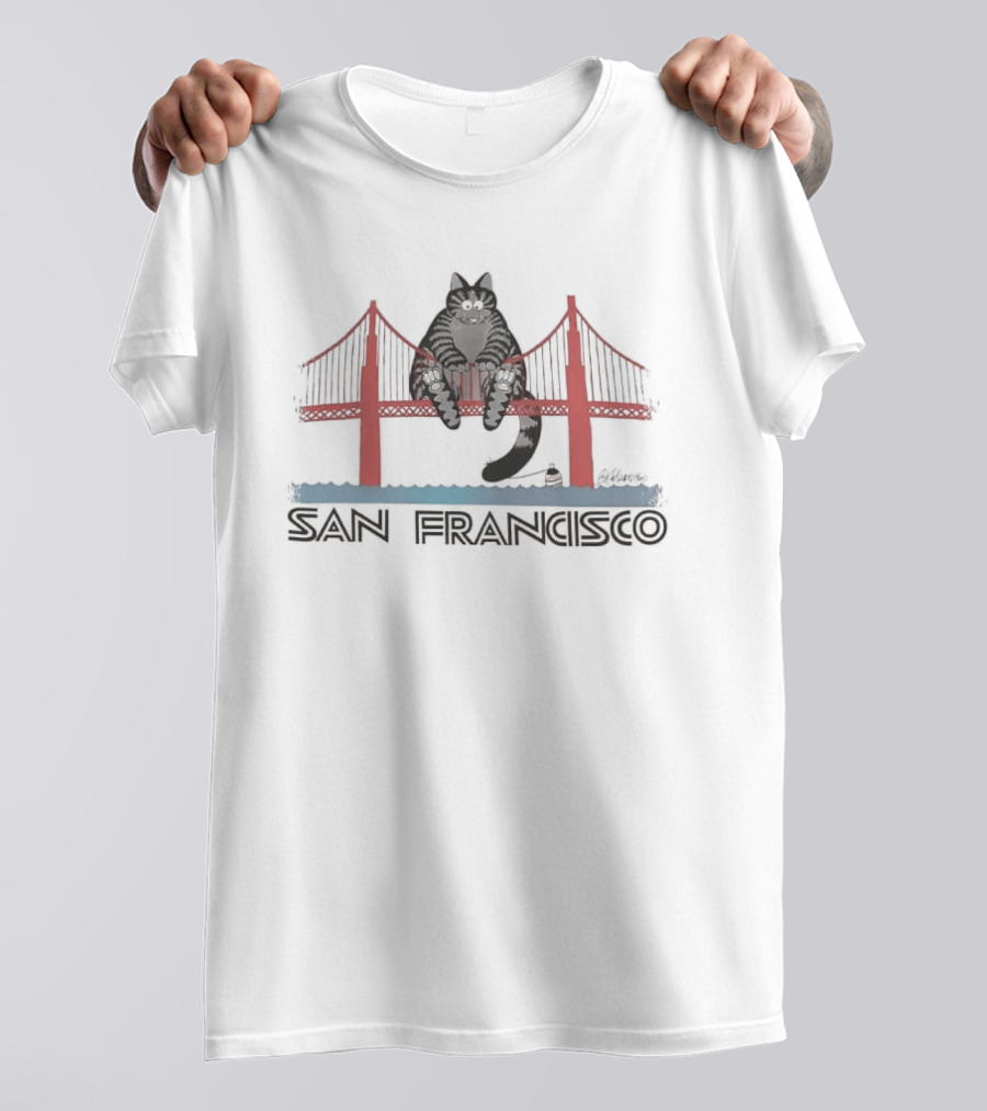 San Francisco Cat Golden Gate Bridge T-Shirt