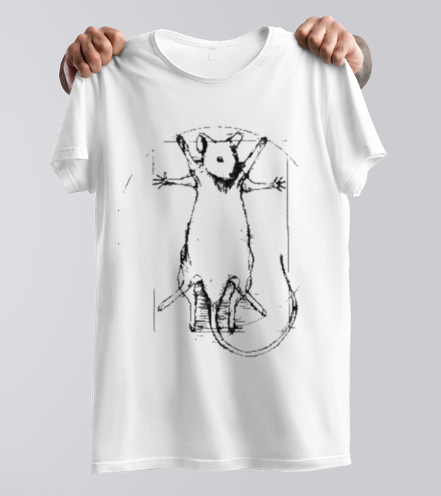 Vitruvian Mouse Leonardo Da Vinci Cartoon Remix T-Shirt